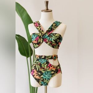 🌺 PatBO Tropicália Off-the-Shoulder Bikini Set – NWT – XS Top / M Bottom